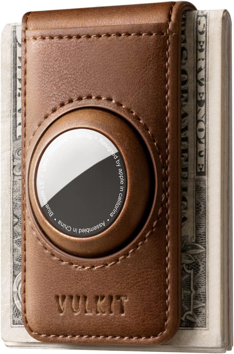 VULKIT Men's Magnetic Money Clip with Airtag Holder - Airtag NOT Included- Holds Up to 15 Cash or 8 Cards - Image 1